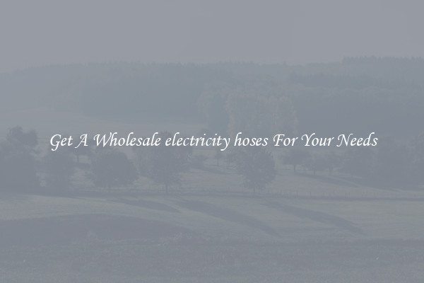 Get A Wholesale electricity hoses For Your Needs