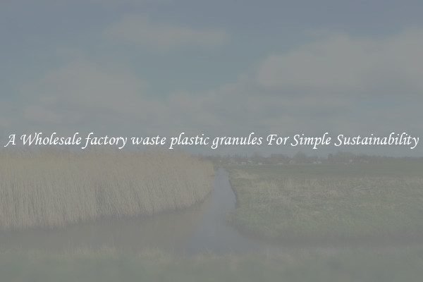  A Wholesale factory waste plastic granules For Simple Sustainability 