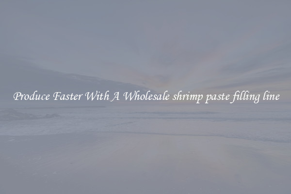 Produce Faster With A Wholesale shrimp paste filling line