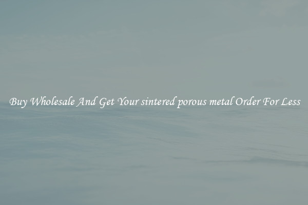 Buy Wholesale And Get Your sintered porous metal Order For Less