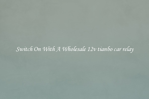 Switch On With A Wholesale 12v tianbo car relay