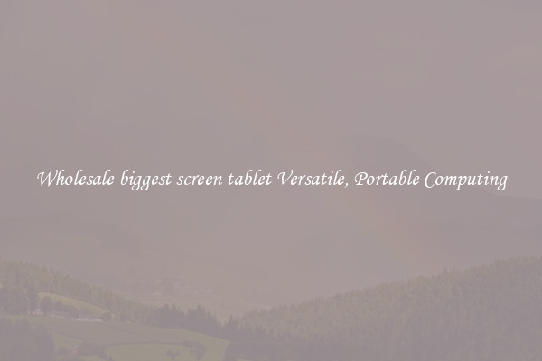 Wholesale biggest screen tablet Versatile, Portable Computing