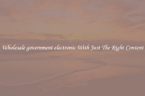 Wholesale government electronic With Just The Right Content