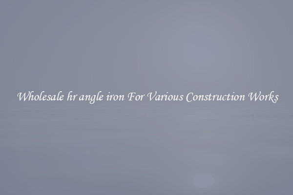 Wholesale hr angle iron For Various Construction Works