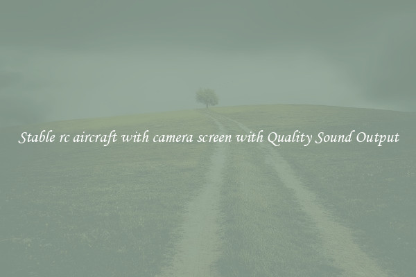 Stable rc aircraft with camera screen with Quality Sound Output