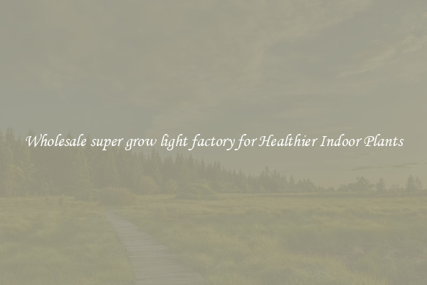 Wholesale super grow light factory for Healthier Indoor Plants