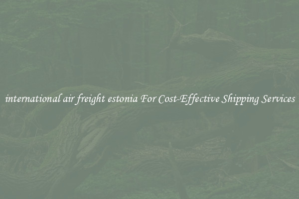 international air freight estonia For Cost-Effective Shipping Services