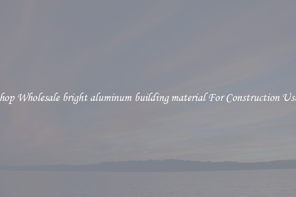 Shop Wholesale bright aluminum building material For Construction Uses