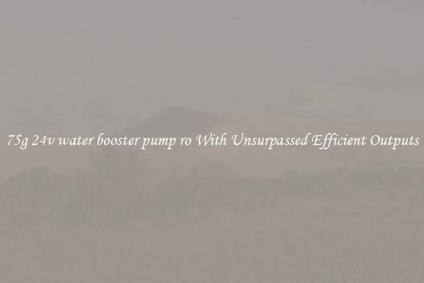 75g 24v water booster pump ro With Unsurpassed Efficient Outputs